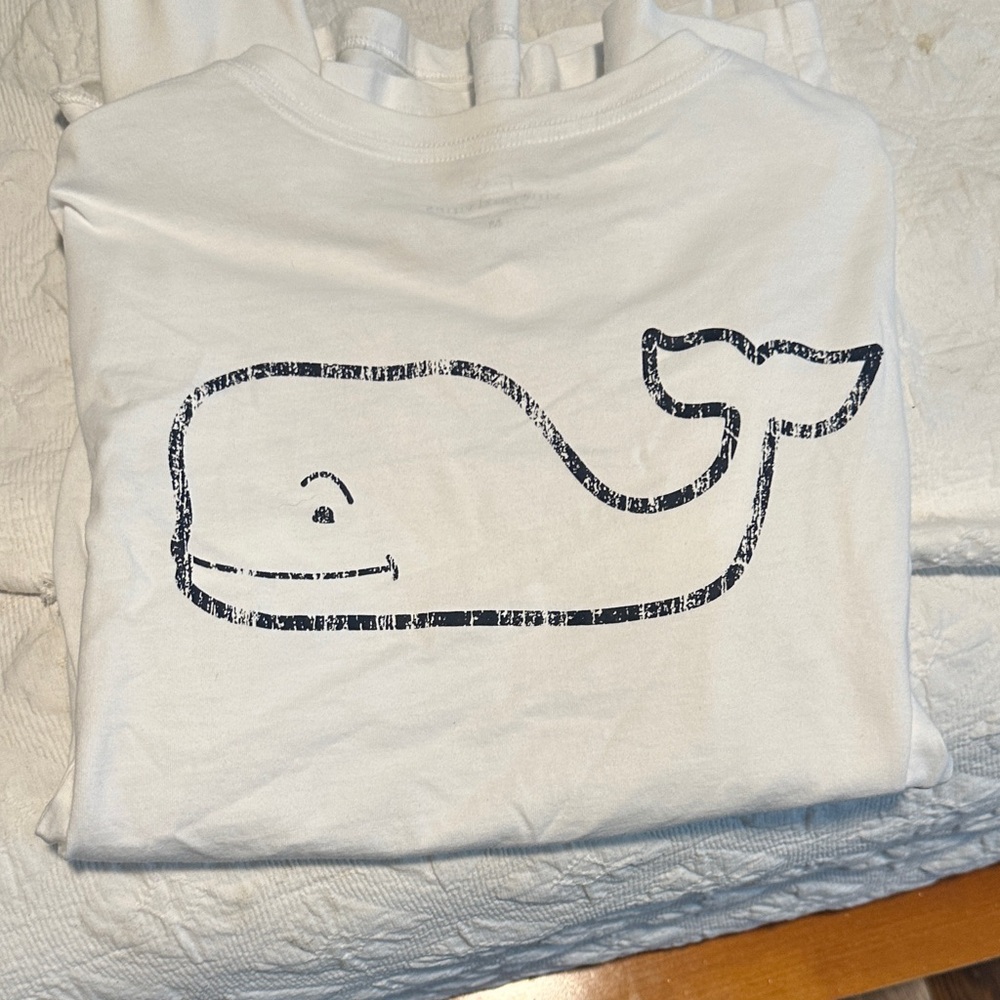 Vineyard Vines White Tee with Navy Whale